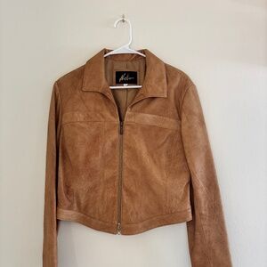 Vintage Brown Leather Jacket – Women’s Size Small (Marked 8)